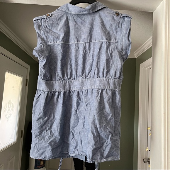 EUC maternity top blouse old navy denim blue Jean - Picture 4 of 8